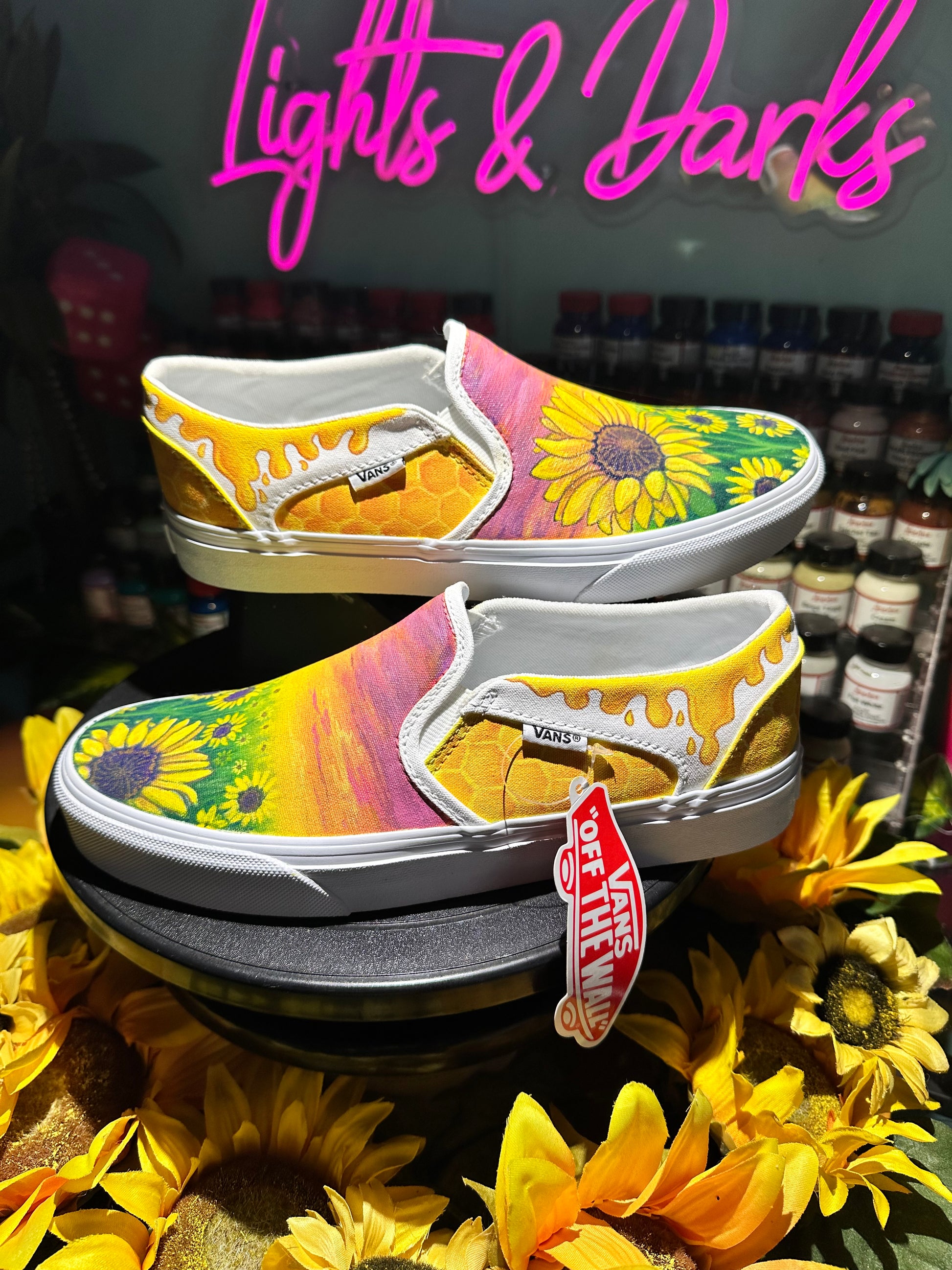 Slip Ons Can I Paint Vans With Acrylic Paint Custom Sunflower Vans